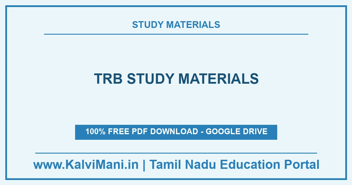 Free TRB study materials in PDF — notes, previous year questions, model papers and answer keys. Download without registration.
