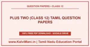 Download Plus Two (Class 12) Tamil question papers in PDF — 9 previous year and model papers with answer keys. Free, no registration.