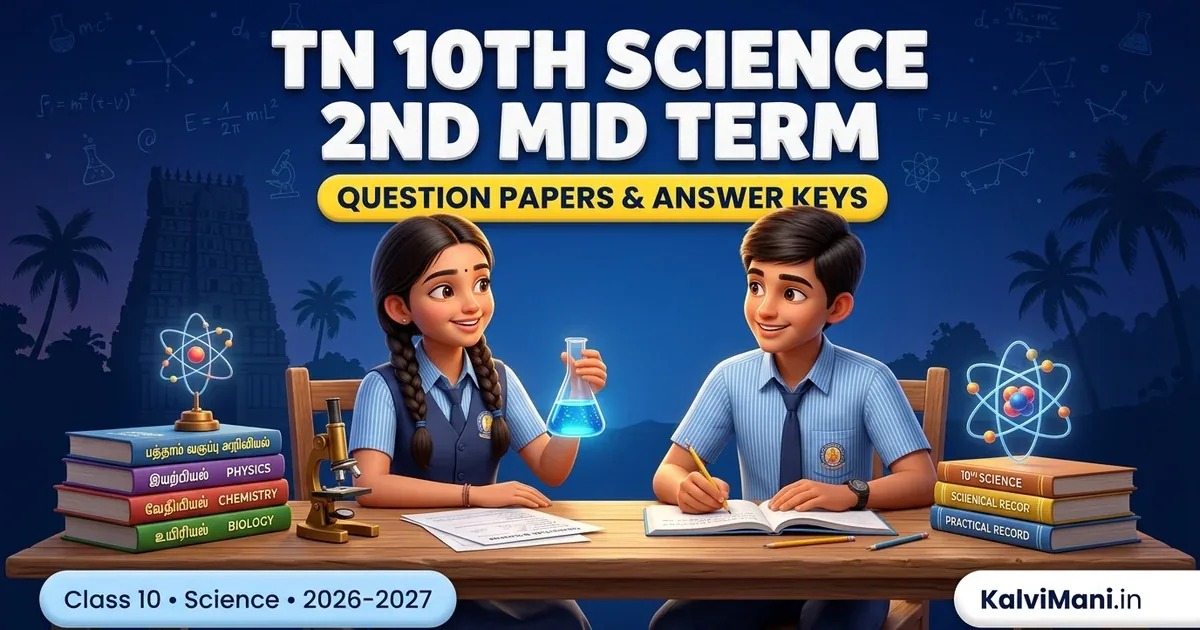 Tamil Nadu 10th Science 2nd Mid Term Question Papers and Answer Keys 2026-27