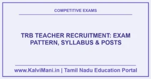 TRB Teacher Recruitment: Exam Pattern, Syllabus & Posts