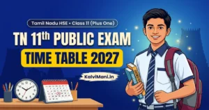 TN 11th Public Exam Time Table 2027: Plus One Schedule PDF