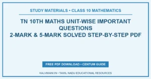 TN 10th Maths Unit-Wise Important 2-Mark & 5-Mark Questions with Step-by-Step Solutions PDF
